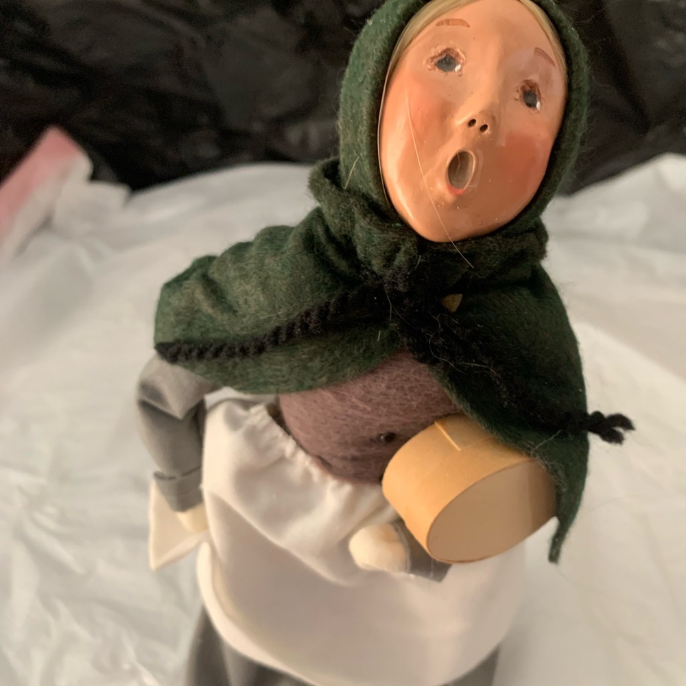 Vintage Byers Choice Doll with Green Hood